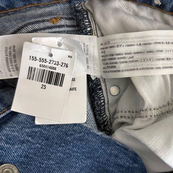 Abercrombie & Fitch Curve Love The Dad High Rise Jean Button Fly Crossover Waist - Picture 12 of 13